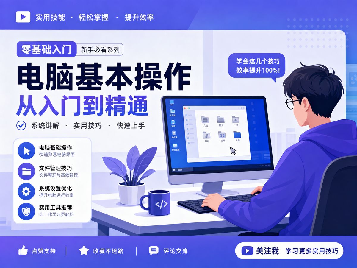 抖荫短视频电脑技能动漫教程